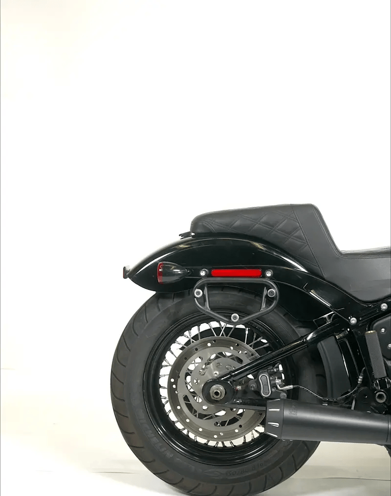 28L - Pantheon Medium Quick-Mount Motorcycle Saddlebags For Harley Softail Low Rider S FXLRS GIF