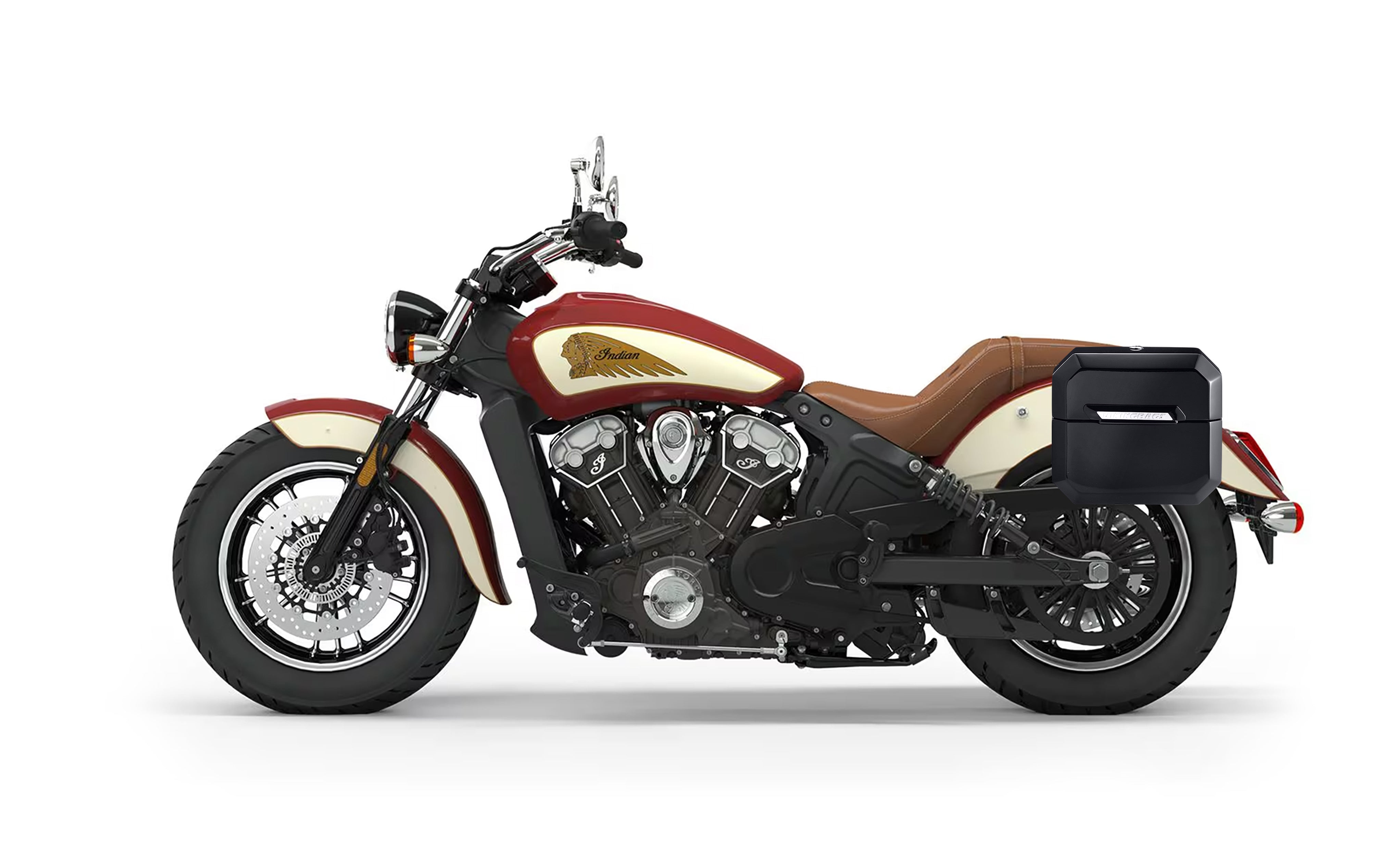 10L - Outlaw Quick Mount Medium Indian Scout Painted Hard Solo Saddlebag (Left Only) @expand