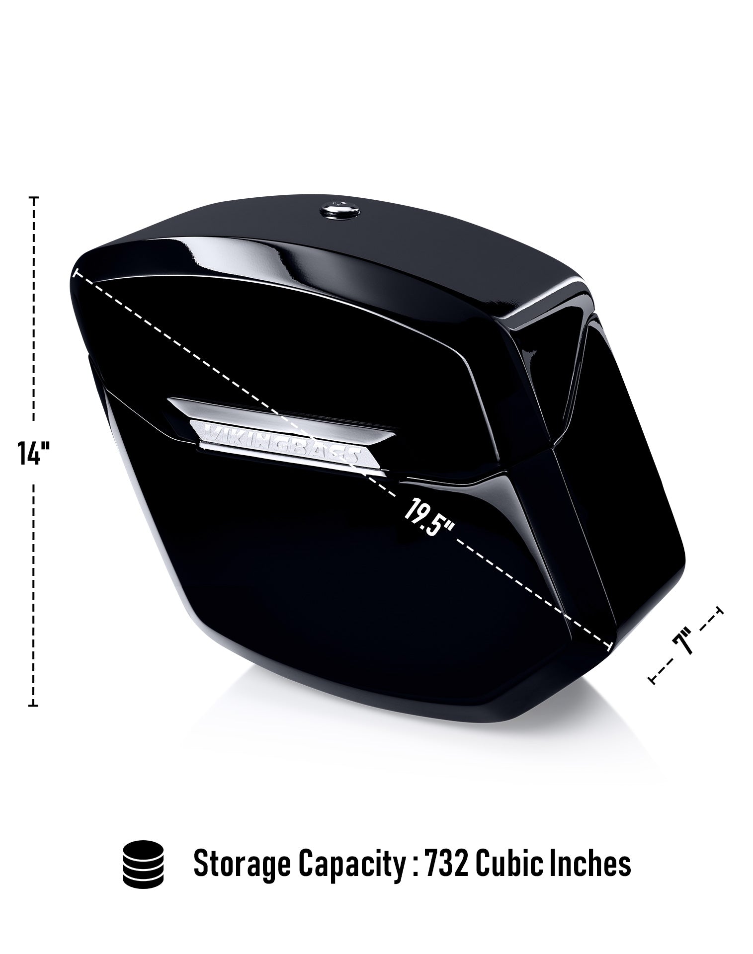12L - Ironclad Quick-Mount Medium Harley Softail Low Rider S FXLRS Painted Hard Solo Saddlebag (Right Only) Storage Capacity