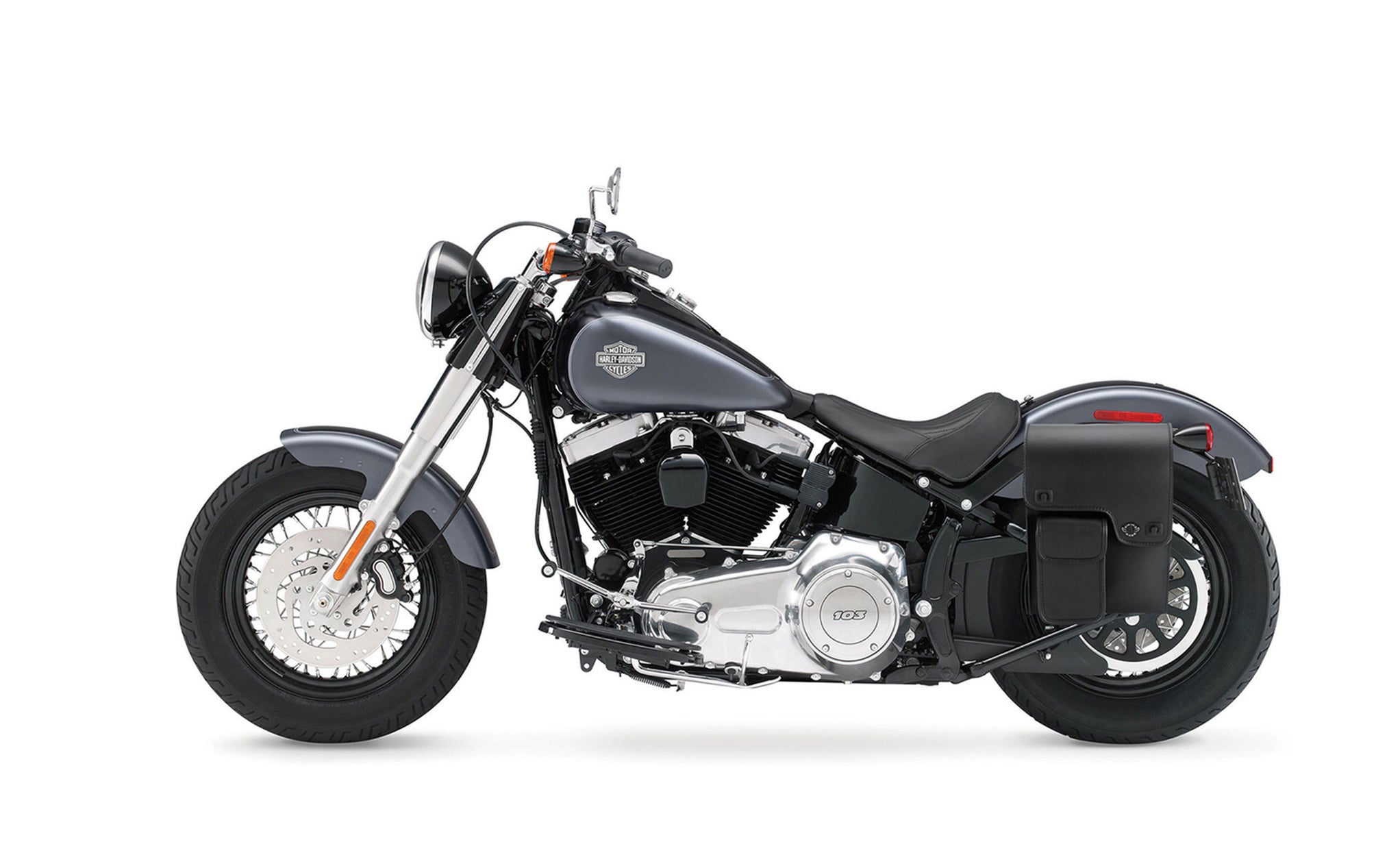 7L - Fatman Motorcycle Solo Bag For Harley Softail Bag on Bike View @expand
