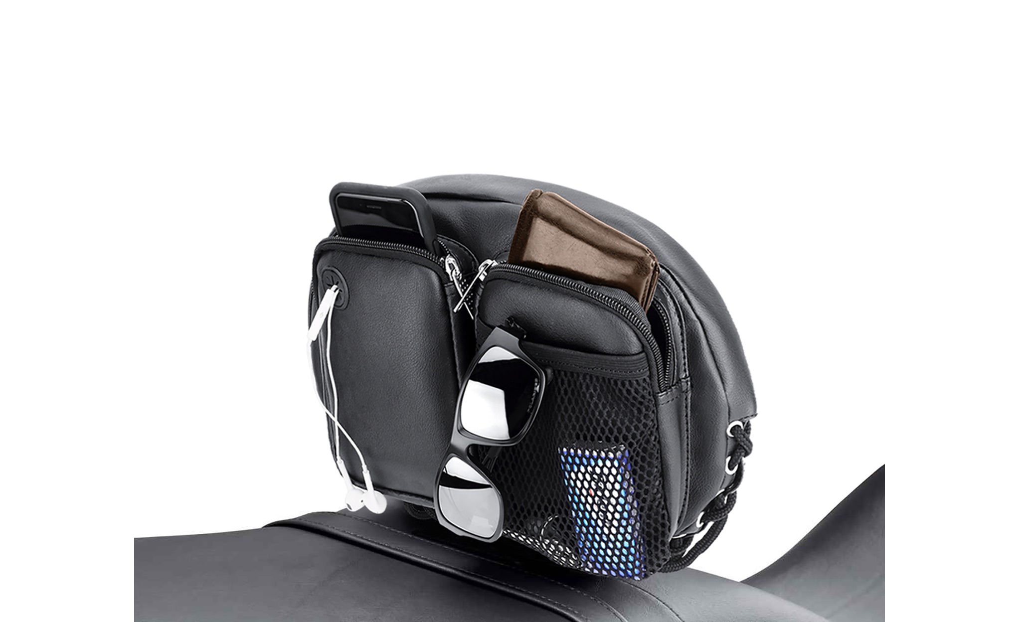 Viking Motorcycle Backrest Organizer Kit Bag on Bike View @expand