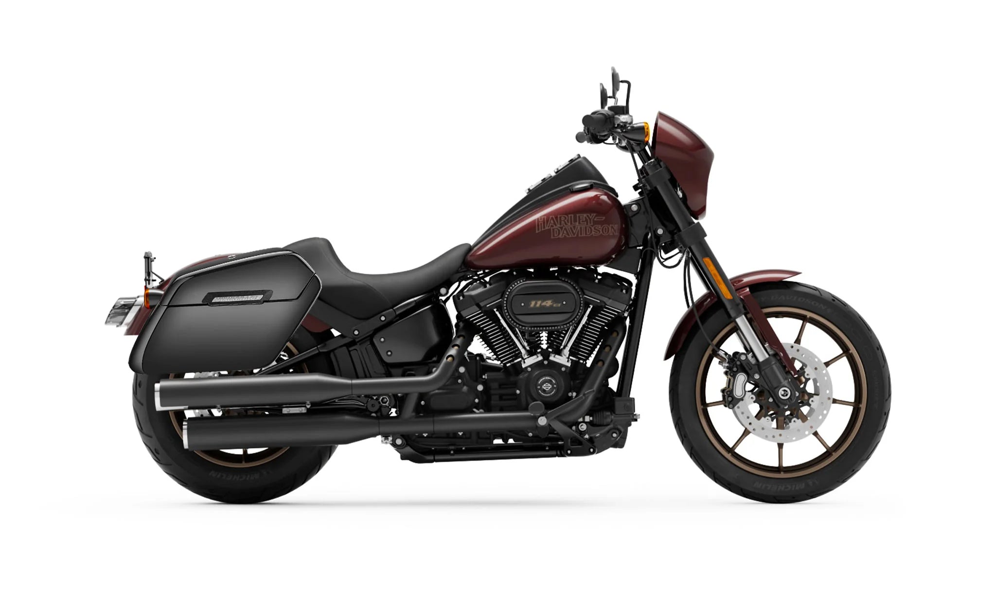 42L - Baldur Extra Large Painted Motorcycle Hard Saddlebags for Harley Softail Low Rider S FXLRS Bag on Bike @expand 