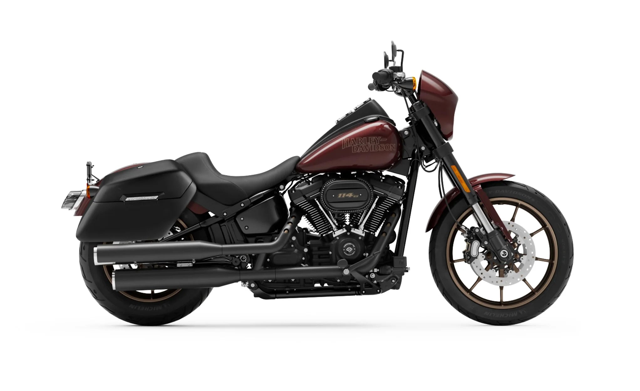 42L - Baldur Extra Large Matte Hard Saddlebags for Harley Softail Low Rider S FXLRS Bag on Bike @expand