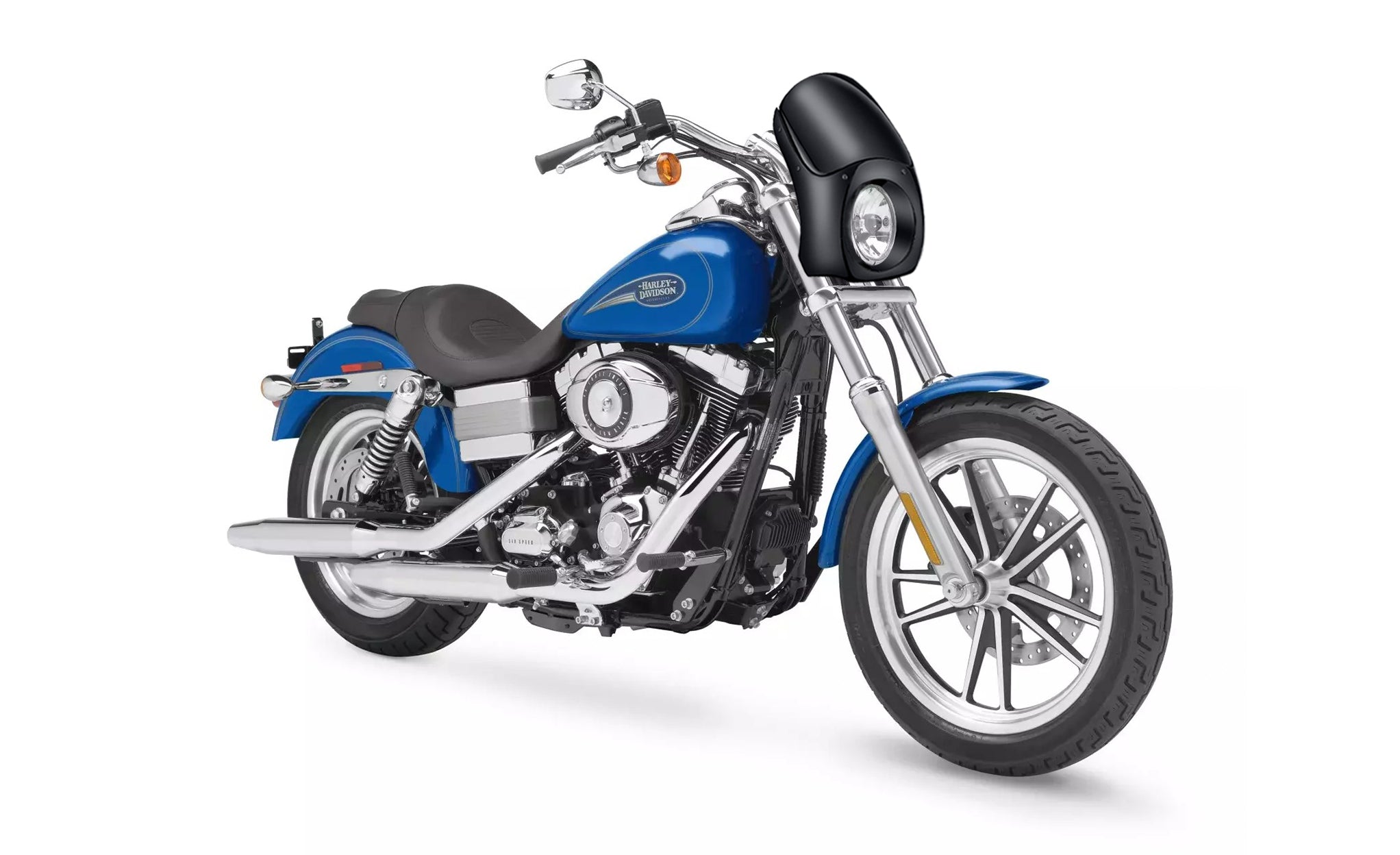 Viking Bronco Motorcycle Fairing For Harley Dyna Low Rider FXDL Gloss Black Fairing on Bike View @expand