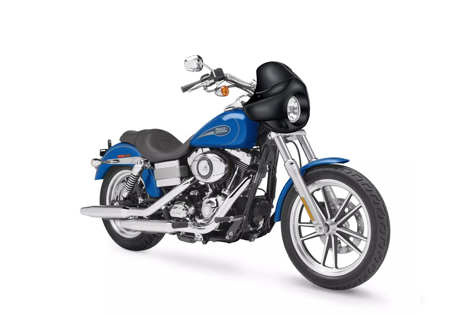 Viking Derby Motorcycle Fairing For Harley Dyna Low Rider FXDL Gloss Black Fairing on Bike View @expand