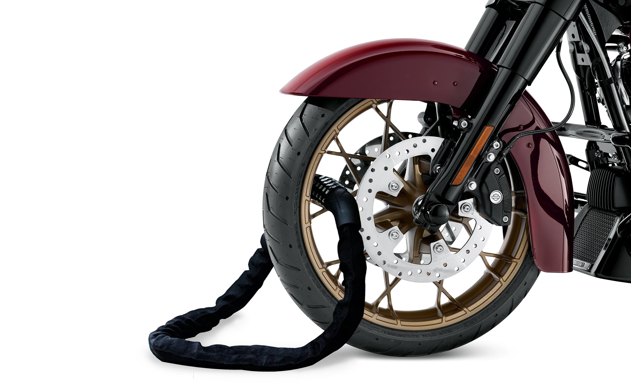 Heavy-Duty Motorcycle Chain Lock Bag on Bike View @expand