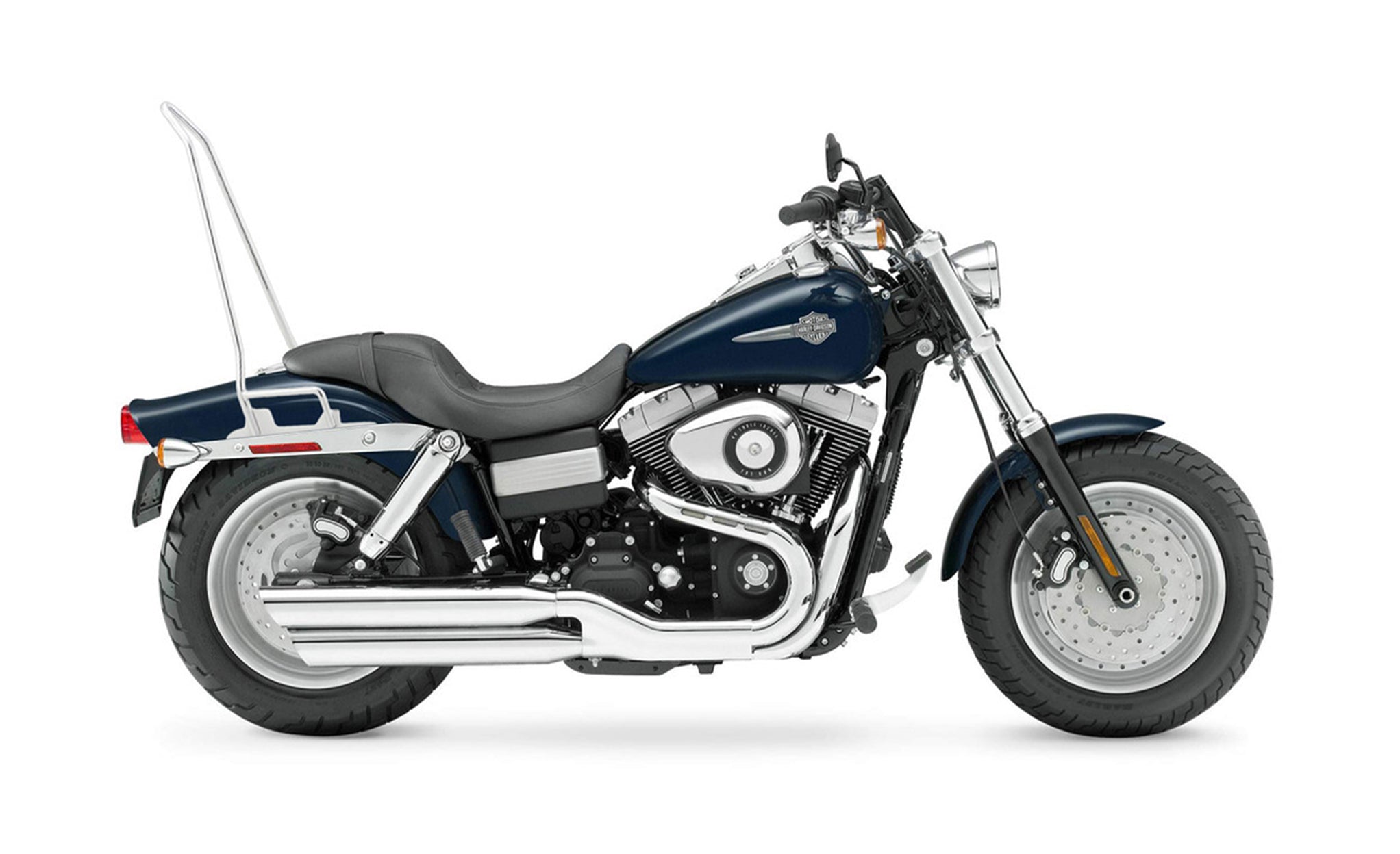 Iron Born Blade 25" Sissy Bar for Harley Dyna Fat Bob FXDF Chrome Bag on Bike View @expand