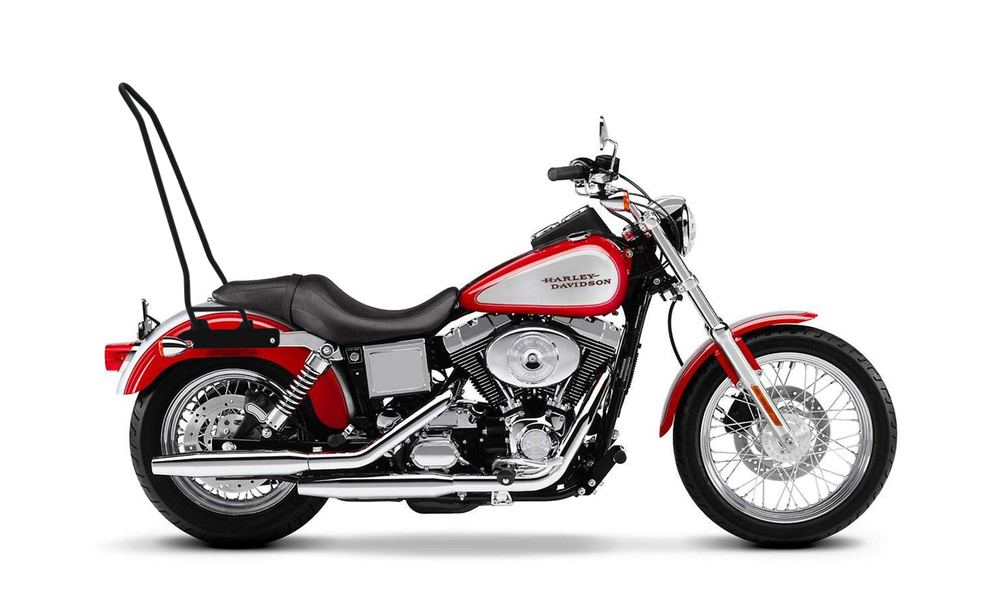 Iron Born Blade 25" Sissy Bar for Harley Dyna Low Rider FXDL Matte Black Bag on Bike @expand