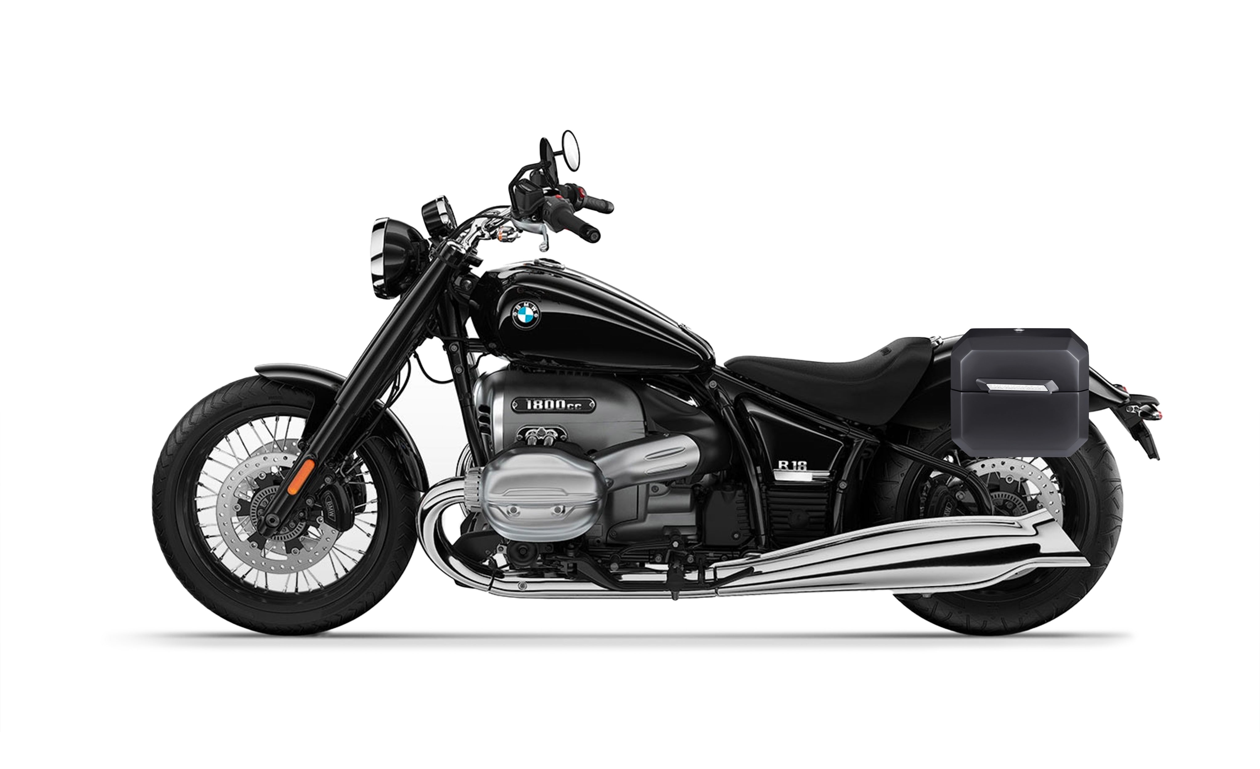 10L - Outlaw Quick Mount Small BMW R18 Matte Hard Solo Saddlebag (Left Only) Bag on Bike @expand