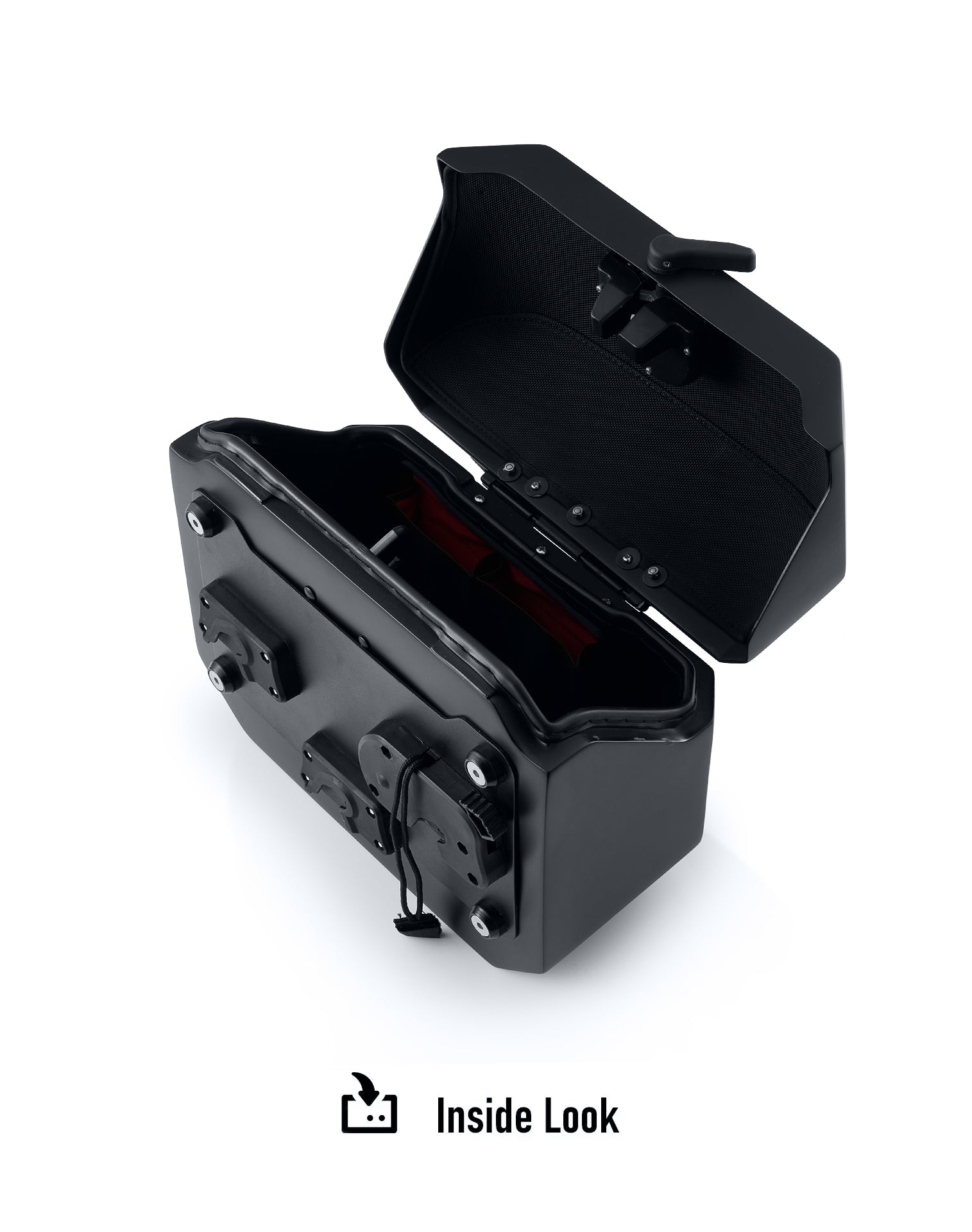 10L - Outlaw Quick Mount Small Harley Softail Low Rider S FXLRS Matte Hard Solo Saddlebag (Left Only) Inside Look