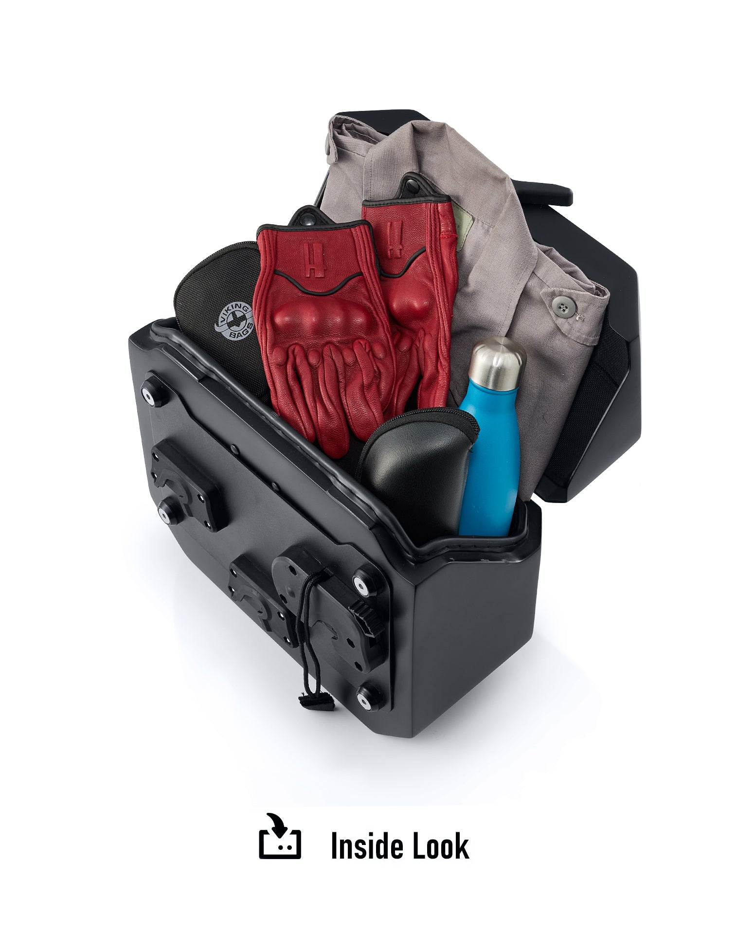 10L - Outlaw Quick Mount Small Harley Softail Low Rider S FXLRS Matte Hard Solo Saddlebag (Left Only) Inside Look