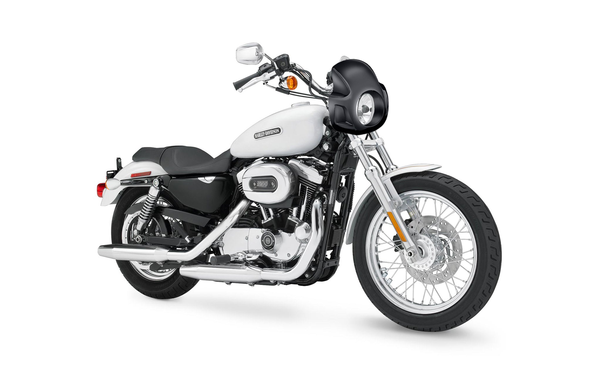 Viking Strider Sport Motorcycle Fairing For Harley Sportster 1200 Low XL1200L Gloss Black Fairing on Bike View @expand