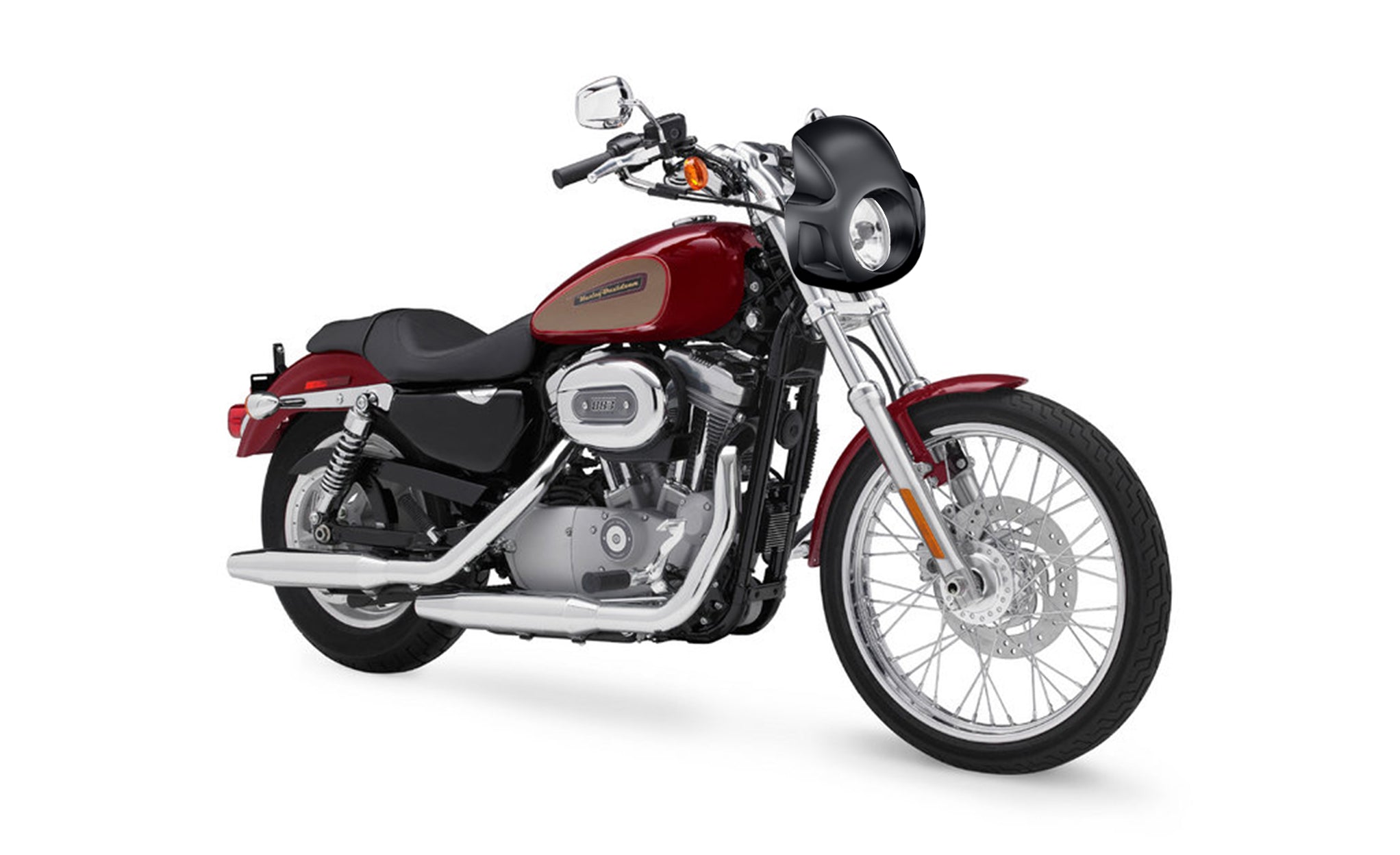 Viking Strider Sport Motorcycle Fairing For Harley Sportster 883 Custom XL883C Gloss Black Fairing on Bike View @expand