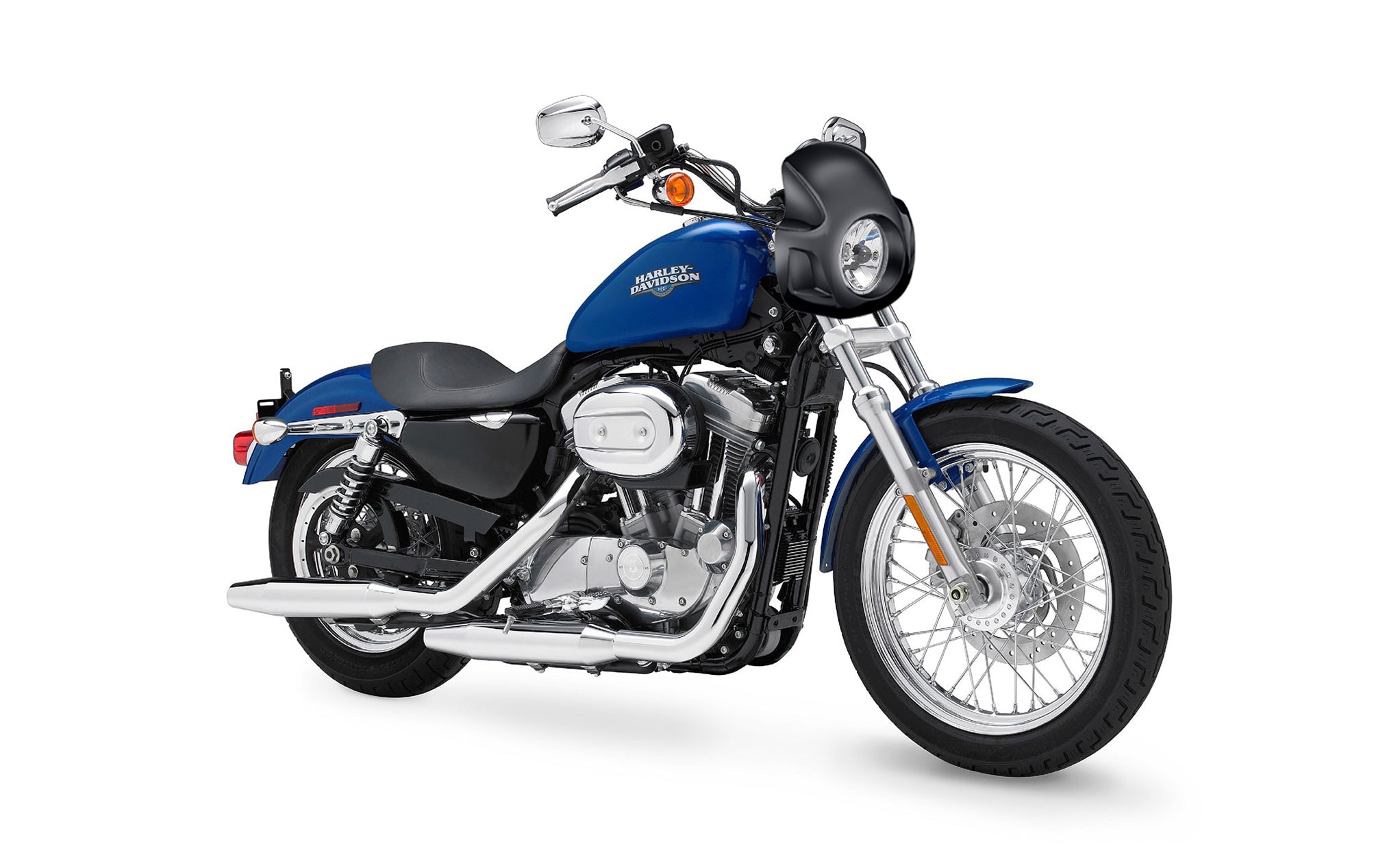 Viking Strider Sport Motorcycle Fairing For Harley Sportster 883 Low XL883L Gloss Black Fairing on Bike View @expand