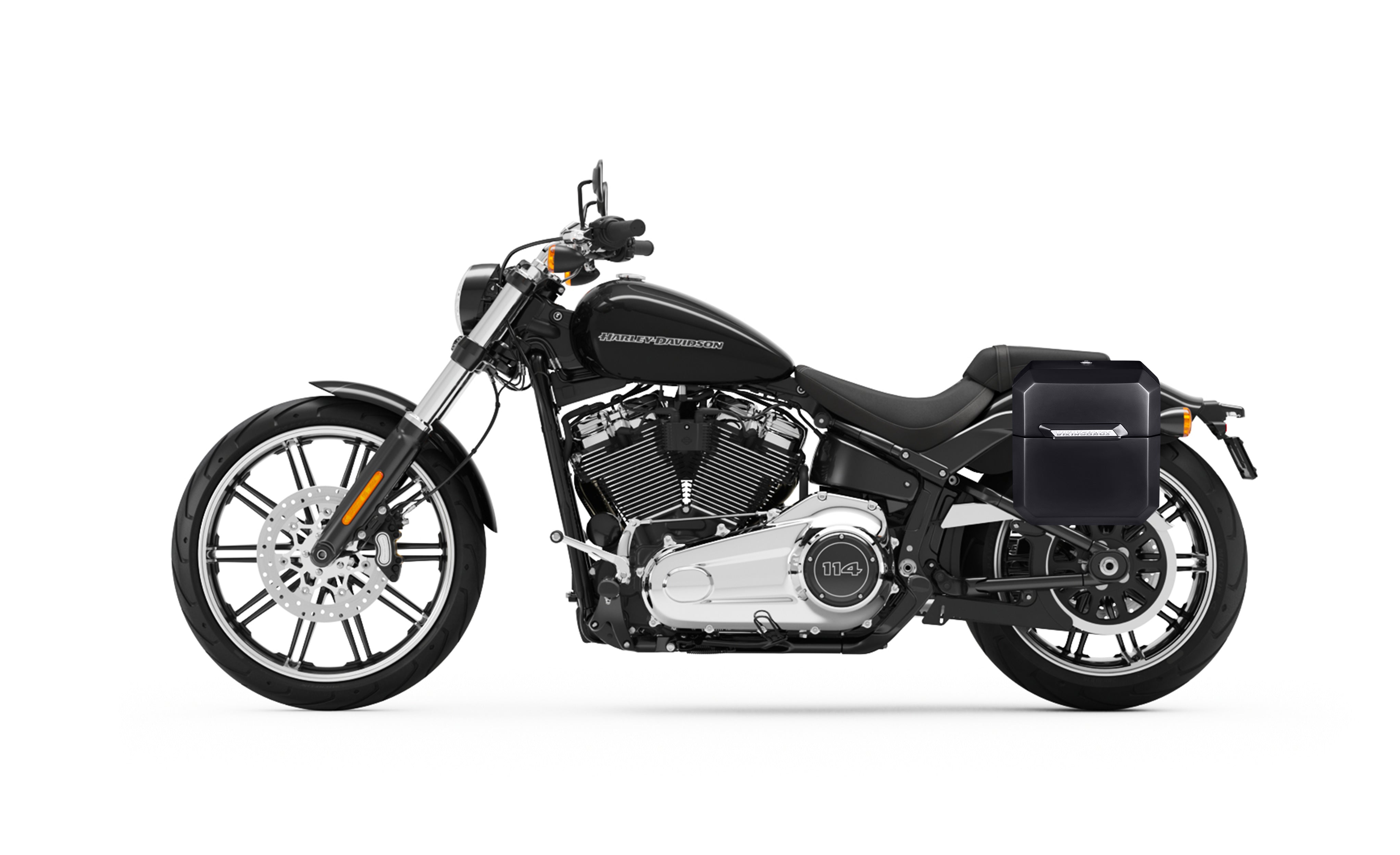 Viking 15L Outlaw Medium Harley Softail Breakout Fxbr S Painted Solo Hard Saddlebag Left Only Bag On Bike @expand