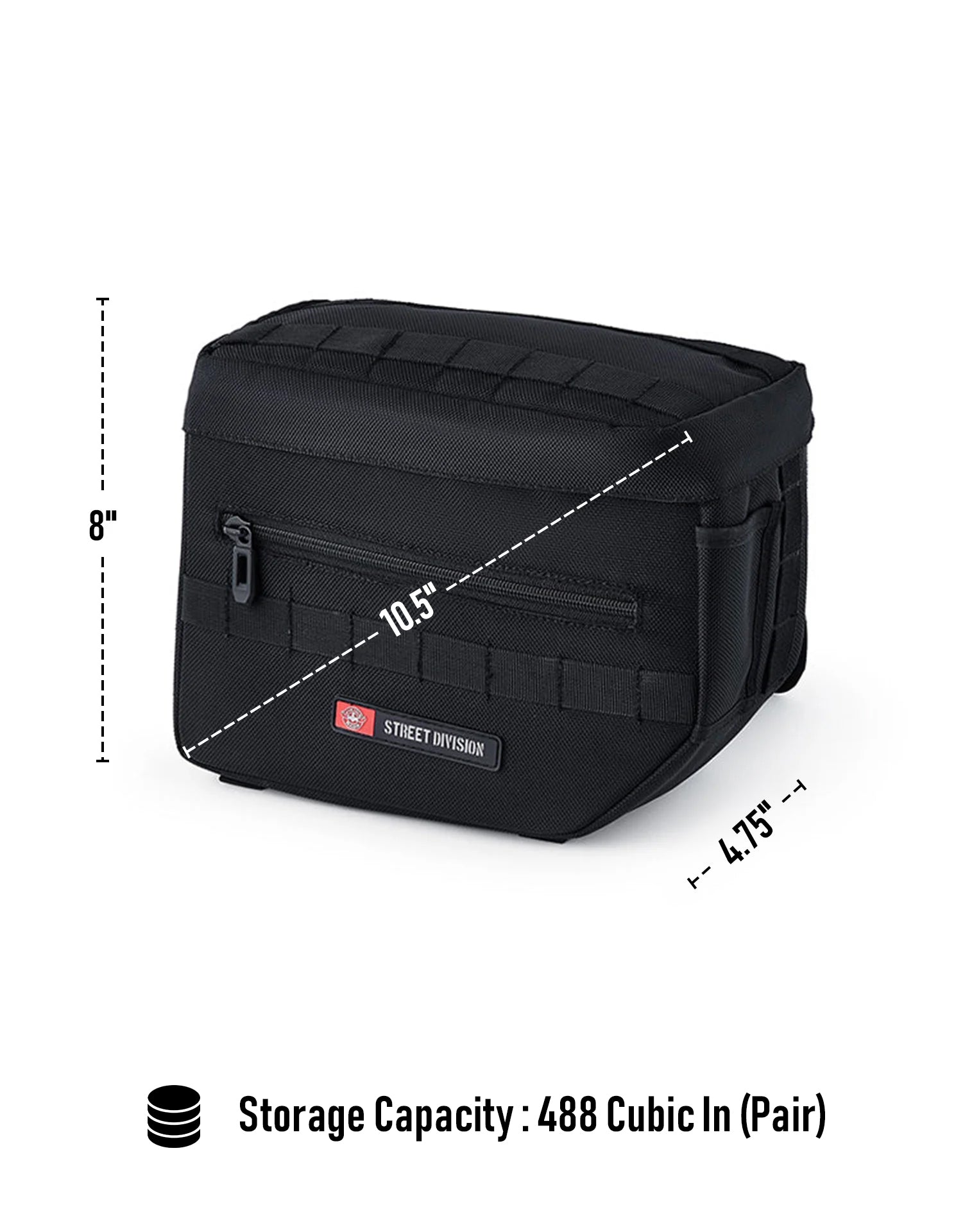 8L - Patriot Small Throw Over Saddlebags for Harley Softail Low Rider S FXLRS Storage Capacity