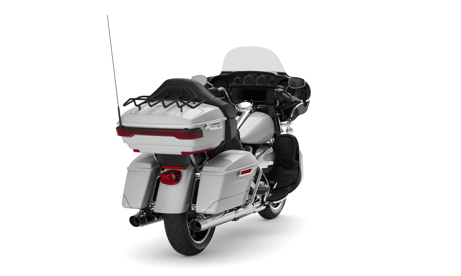 Viking Voyage Tour Pack Luggage Rack for Harley Touring Matte Black Luggage Rack on Bike View @expand